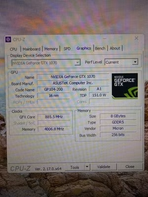 ASUSTEK NVIDIA GEFORCE GTX 1070 GRAPHICS CARD