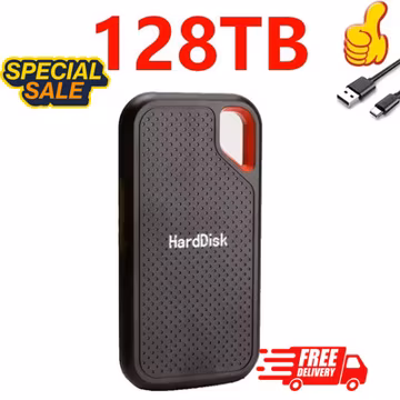 external hard drive 128 TB High Speed CapacitySolidStateUsb3.2 Laptop Mac And PC