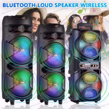 6000W Large Party Bluetooth Speaker Heavy Bass Stereo Sound Indoor Outdoor w/Mic