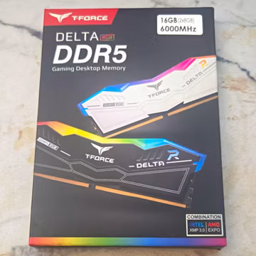 T-FORCE DELTA RGB DDR5 RAM 16GB (2x8GB) 6000MHz DIMM White XMP 3.0
