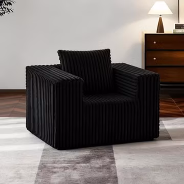Small Boneless Sofa Chair No Assembly Memory Foam Cloud w/ Pillow