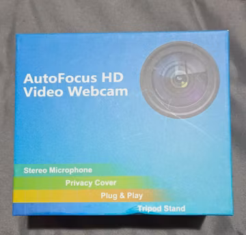 1080P Full HD USB 2.0 Webcam 60fps Autofocus Plug & Play Black