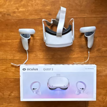 Oculus Quest 2 Standalone VR Headset w/ Touch Controllers & Box, White