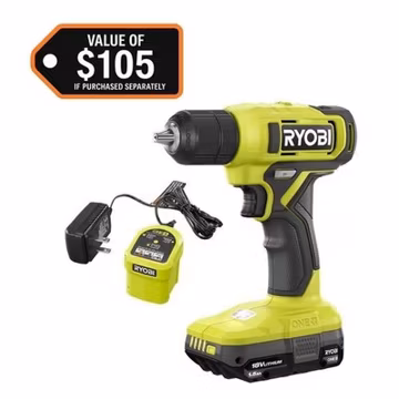 Ryobi ONE+ 18V Cordless 3/8" Drill Driver Kit with Battery and Charger