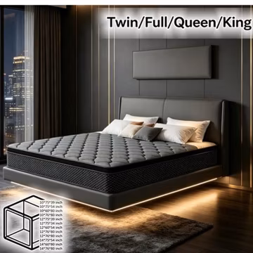 12'' 14''Bed Memory Foam&Spring Hybrid Mattress King Queen Full Twin In a Box