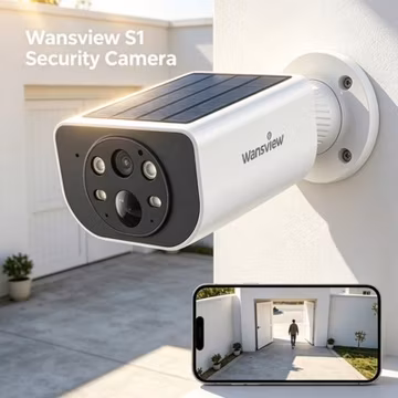 Wansview Outdoor Security Camera Wireless WiFi Solar Powered Color Night Vision