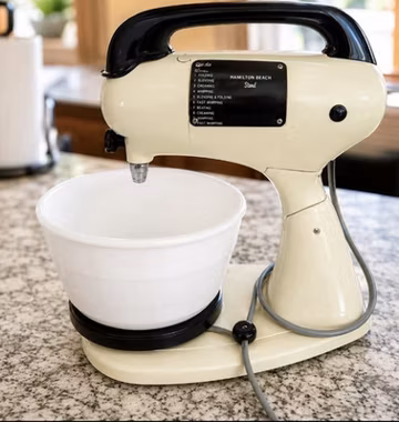 Hamilton Beach Stand Mixer Model 589 3.5qt 8-Speed w/ Bowl & Dough Hook Beige