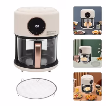 4.2L Glass Air Fryer 360° Viewable Airy Fryer 1200W Airy Fryer 176℉-392℉