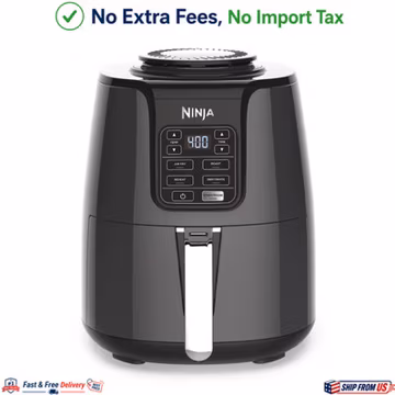 Ninja 4 qt Basket Air Fryer 1550W Black Gray Digital Controls for Dehydrate Roas