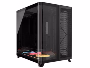 Corsair AIR 5400 LX-R RGB iCUE LINK Triple Chamber Mid-Tower PC Case-Black with
