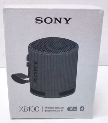 Sony SRS-XB100 Black Wireless Bluetooth Portable Compact Speaker - New Open Box