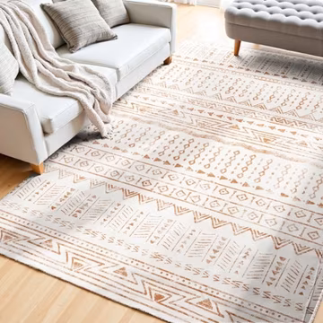 VEVOR Large Area Rug 5x7 ft Anti-Skid and Tear-Resistant Floor Mat Modern Beige