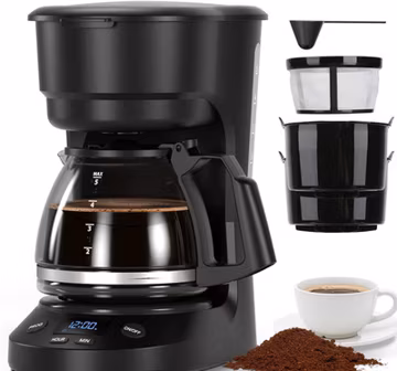 Single Serve Coffee Maker, 2 in 1 Kcup Pod & Ground Coffee Brewer, 40 Oz Removab