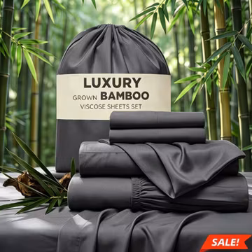 Bamboo Cooling Fitted Sheet Set Suitable for Hot Sleepers - 4 pcs
