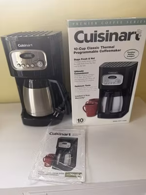 Cuisinart DCC-1150, 10 Cup Thermal Carafe Programmable Coffee Maker Black New