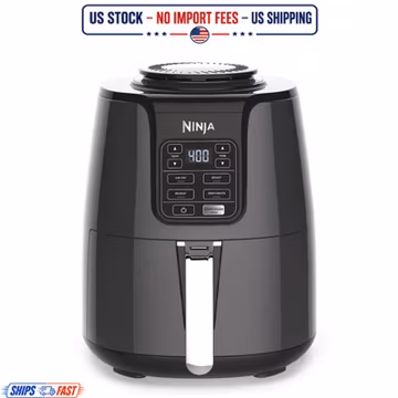 Ninja 4 QT Basket Air Fryer 1550 Watt Digital Controls for Dehydrate Roast Grey