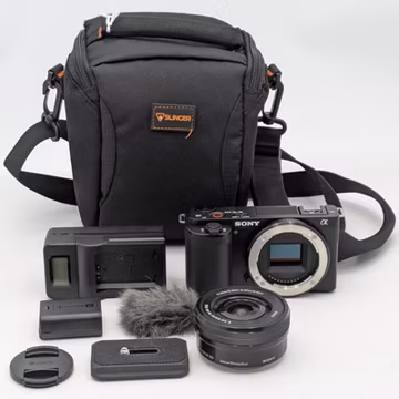 Sony Alpha ZV-E10 24.2MP Mirrorless Camera in Black w/ 16-50mm Lens, Case & More