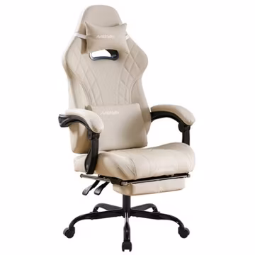 Gaming Chair with Footrest and Massage Lumbar Support, Ergonomic Computer Gamer