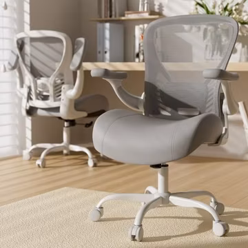350LBS Mesh Office Desk Chair Adjustable 3D Arms Ergonomic Lumbar Support White