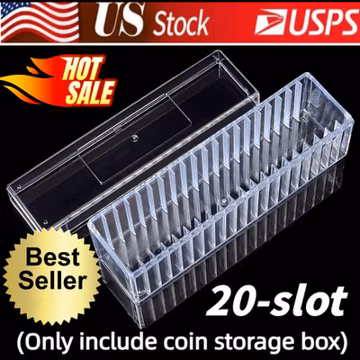 Transparent-PC Coin Storage Box Case 20-Slab Coin Holder for PCGS NGC PCCB PMGab