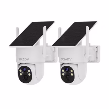 Solar Battery Powered Camera WiFi6 Wireless Security System PTZ Outdoor 2PACK
