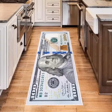 100 Bill USA Money Throw Accent Area Rug Large Floor Carpets Mat Non Slip Washab