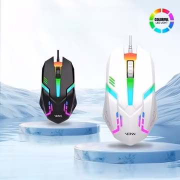 Wired USB Optical Gaming Mouse RGB Backlit Optical Gamer PC Laptop Black White