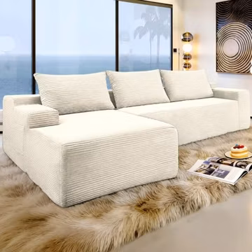 96" Modular Cloud Sectional Sofa Couch L-Shaped Couch with Chaise Lounge 3 Seat