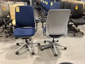 Steelcase Amia Office Chair w/ Blue Fabric and Gray Frame