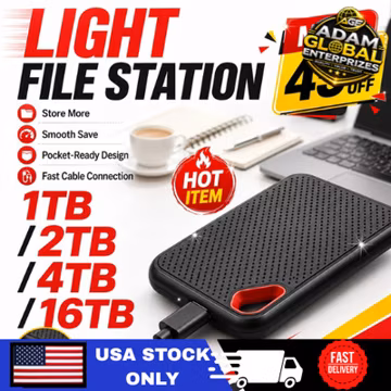 External hard drive 4tb High Speed Capacity Solid State Usb3.2 Laptop Mac And PC