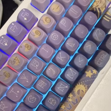 Mechanical RGB Backlit Illuminated Keyboard, Purple & Blue Keycaps