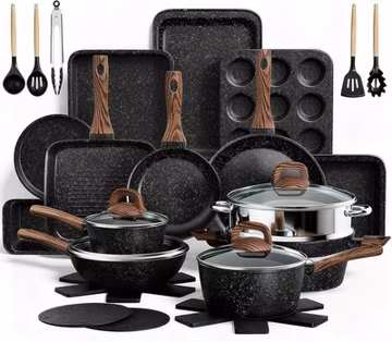 Non Stick Pots and Pans Set Kitchen Cookware Bakeware Induction 31 Pcs