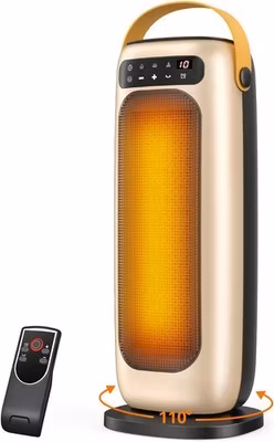 Space Heater, 1500W PTC Ceramic Electric Heaters for Indoor Use with Remote, 4 L