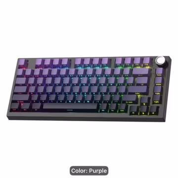 Womier WK75 Purple Mechanical Keyboard RGB Hot Swappable QWERTY English 3-Mode