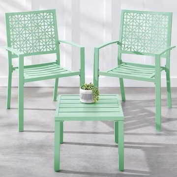 3 Piece Patio Set Outdoor Table and Chairs Bistro Set Small Front Porch Balcony