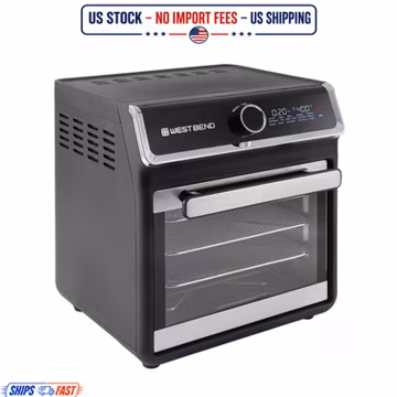 West Bend 15 Qt Air Fryer Oven 16 Presets Countertop Convection Oven, Black
