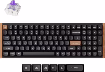Keychron K4 HE 96% Wireless Hall Effect Keyboard NumberPad WoodAccentFrame Black