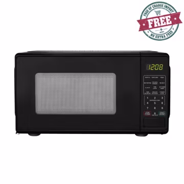 Mainstays 0.7 Cu ft Countertop Microwave Oven, 700 Watts, Black, New
