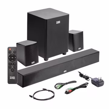 Acoustic Audio 5.1 Surround Sound Home Theater Sound Bar with Bluetooth, RCA,