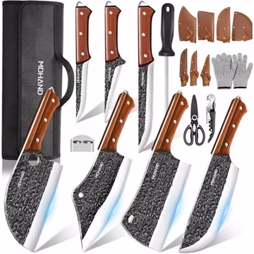 MDHAND Kitchen Chef Knife 14PCS Stainless Steel Professional Knives Set w/ Bag