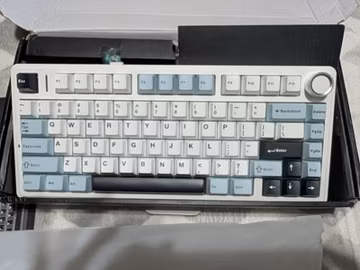 Aula F75 75% Mechanical Wired Keyboard w/ Knob White Blue Black Rainbow LED
