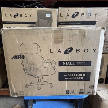 La-Z-Boy Niall AIR Lumbar Pro+ Ergonomic Leather Executive Big&Tall Chair - BLK