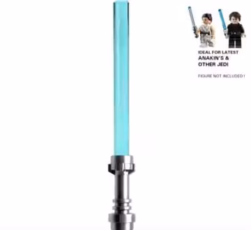 LEGO Star Wars Trans-Blue Lightsaber Metallic Silver Hilt Anakin Skywalker Luke
