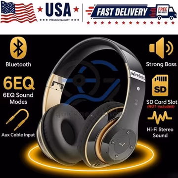 Wireless Headphones Bluetooth Noise Cancelling Stereo Earphones Over Ear Headset