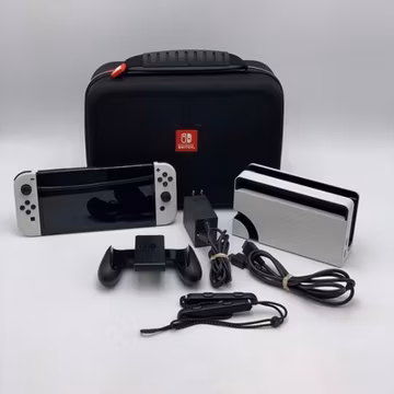 White Nintendo Switch Console HAC-001 W/ Joy-Cons, Dock Grip, Charger HDMI 32GB