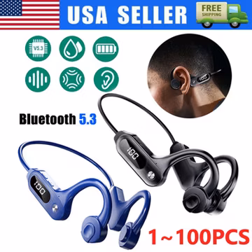 Bluetooth 5.3 Bone Conduction Headphones Wireless Outdoor Sport Headset LOT