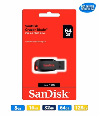 Sandisk 8GB 16GB 32GB 64GB 128GB Cruzer Blade Thumb Drives Bulk Flash Drives lot