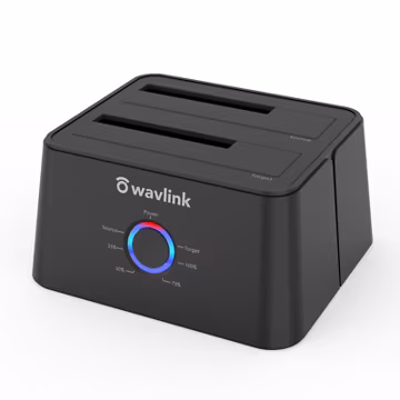 USB 3.0 to SATA External Hard drive Docking Station, Dual Bay &2.5" 3.5"HDD/SDD