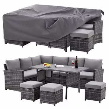 7 Piece Patio Wicker Set Sectional Rattan Sofa Conversation Outdoor Furniture