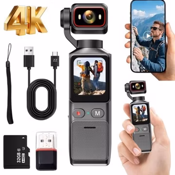 4K WiFi Pocket Action Camera 180° Rotation Vlog Cam Handheld DV Sports Camcorder